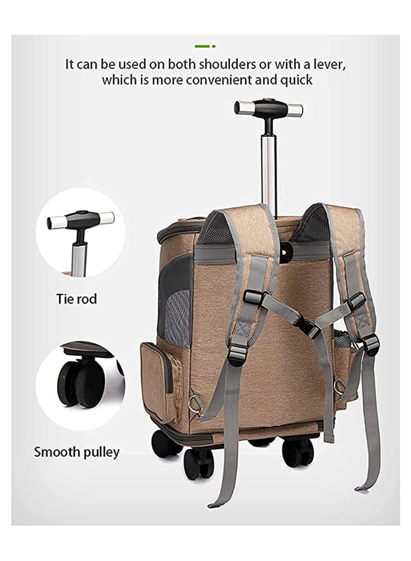 GT-Wheel Pet Carrier Backpack Expandable Collapsible Dog Backpack Carrier for Small Dogs Cats, Breathable Pet Backpack Bag for Travel  - Image 2