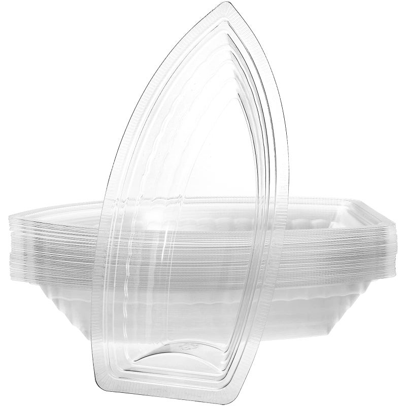 ZEAYEA 120 Pack Banana Split Boat Plate  12 oz Disposable Plastic Food Boats  Food Grade Ice Cream Sundae Serving Bowls for Snack  Salad  Chip  Dessert Bowls for Party  Restaurants  Home - Image 3