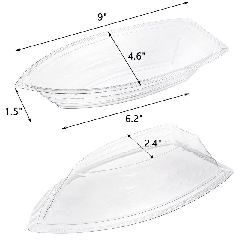 ZEAYEA 120 Pack Banana Split Boat Plate  12 oz Disposable Plastic Food Boats  Food Grade Ice Cream Sundae Serving Bowls for Snack  Salad  Chip  Dessert Bowls for Party  Restaurants  Home - Image 2