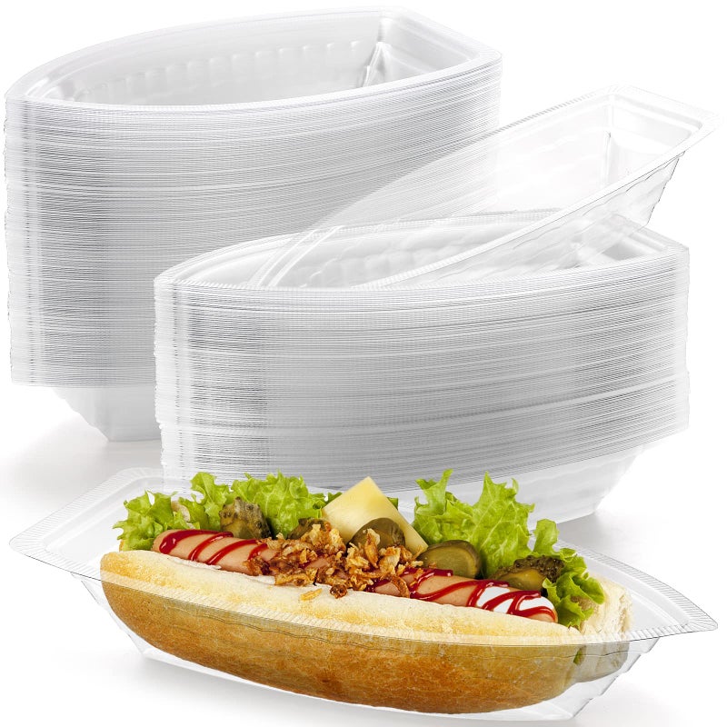 ZEAYEA 120 Pack Banana Split Boat Plate  12 oz Disposable Plastic Food Boats  Food Grade Ice Cream Sundae Serving Bowls for Snack  Salad  Chip  Dessert Bowls for Party  Restaurants  Home - Image 4