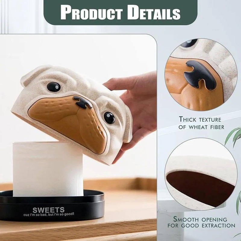 Aakarit Cartoon Bobby Dog Tissue Storage Box, Suction Paper, Funny and Creative Household Items, for Living Room Decoration and Kitchen | Multicolor | Pack of 1 - Image 4