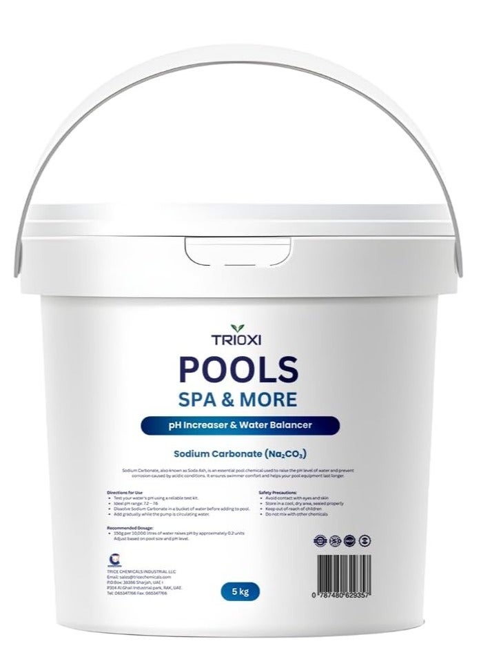Trioxi pH Increaser for Pools & Spas – Sodium Carbonate – Raises pH Levels & Prevents Corrosion – Water Balancer for Pools, Hot Tubs & Spas – - Image 1