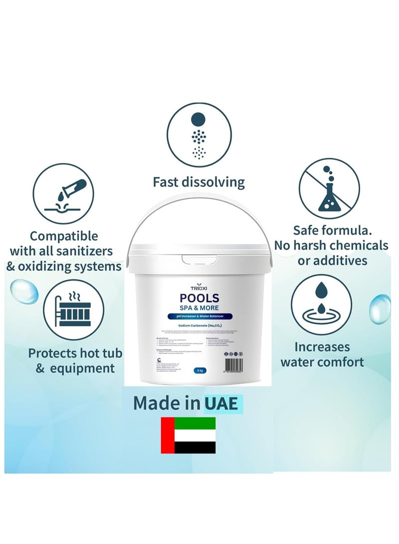 Trioxi pH Increaser for Pools & Spas – Sodium Carbonate – Raises pH Levels & Prevents Corrosion – Water Balancer for Pools, Hot Tubs & Spas – - Image 3