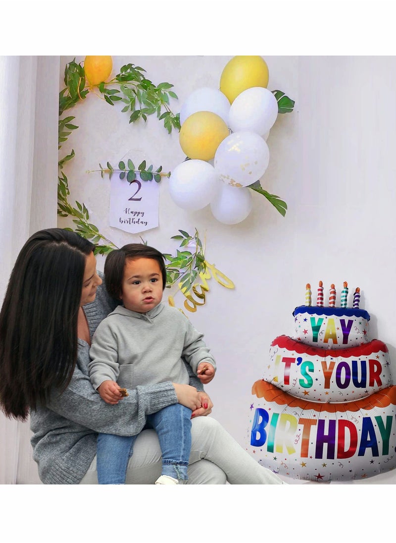 SYOSI - Happy Birthday Balloon, 8 PCS Large 36 Inch Foil Inflated Mylar Balloons Giant Self-inflating Happy Birthday Delivery Balloon Theme Party Supplies, Inflatable Balloons for Party Decoration - Image 1