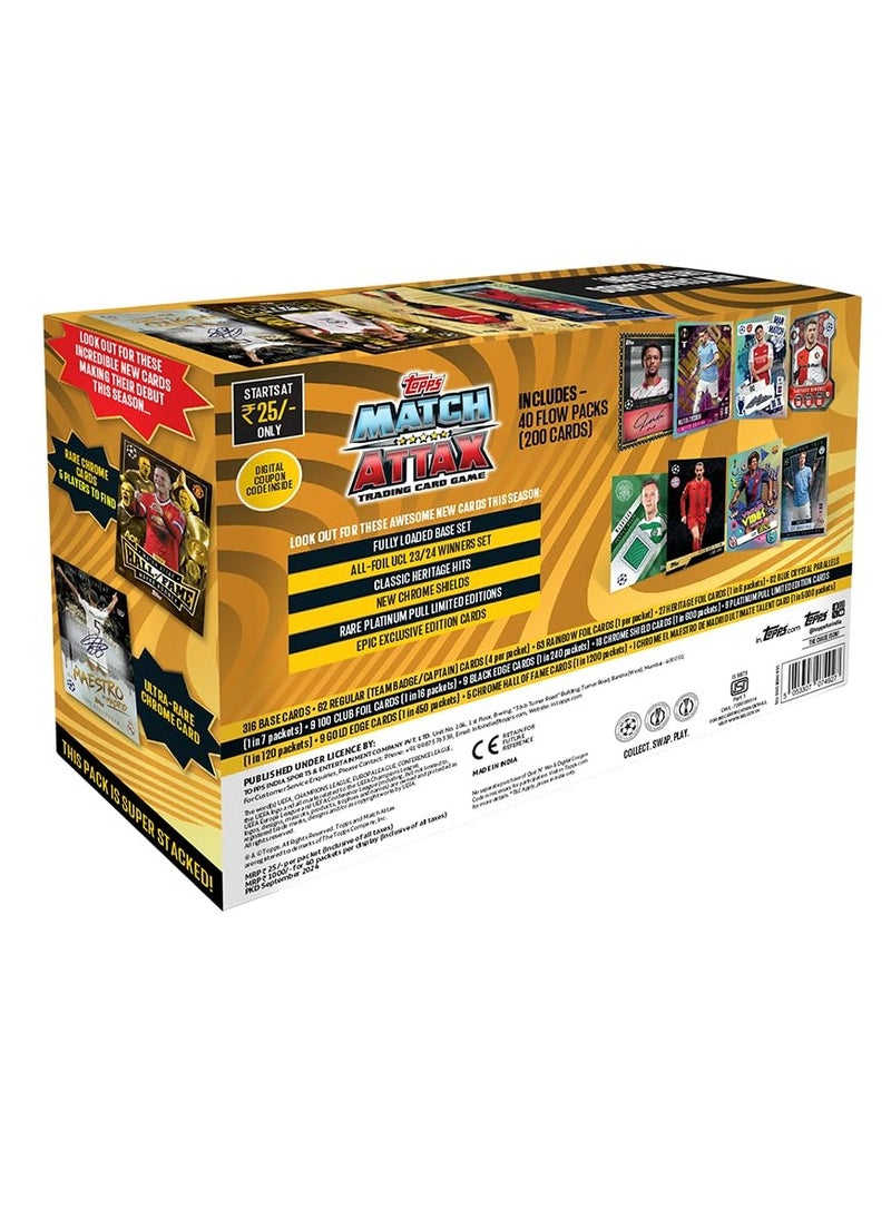 Topps UEFA Champions League Match Attax 24/25 Trading and Collectible Card Game super stacked (Flow Pack of 40)