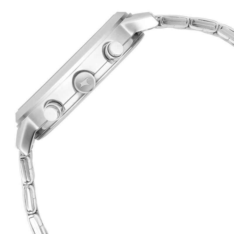 fastrack Men White Dial Stainless Steel Bracelet Analog Watch Premium Urban Style Confident Edge 3287SM01 - Image 4