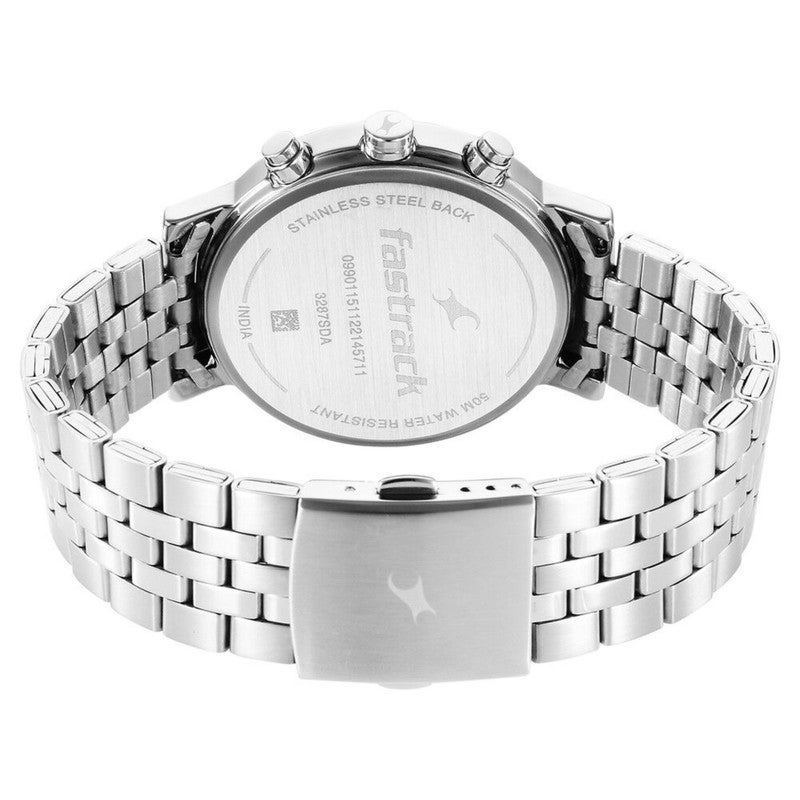 fastrack Men White Dial Stainless Steel Bracelet Analog Watch Premium Urban Style Confident Edge 3287SM01 - Image 5