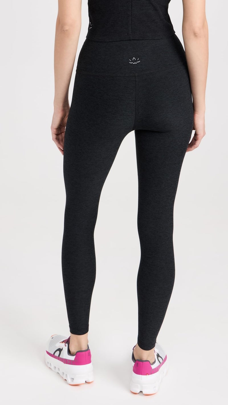 Beyond Yoga Women's Spacedye Caught in The Midi Leggings, Darkest Night, Black, XL - Image 3