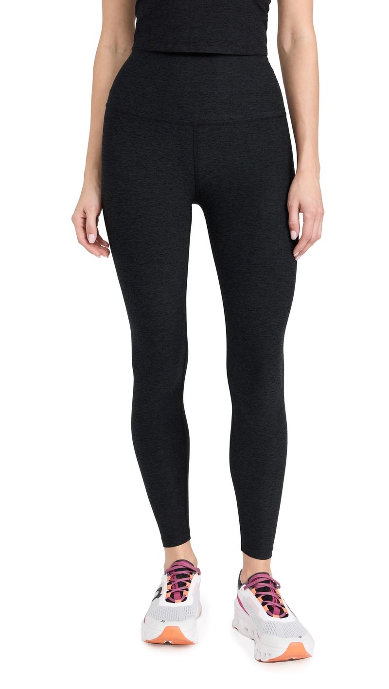 Beyond Yoga Women's Spacedye Caught in The Midi Leggings, Darkest Night, Black, XL - Image 1