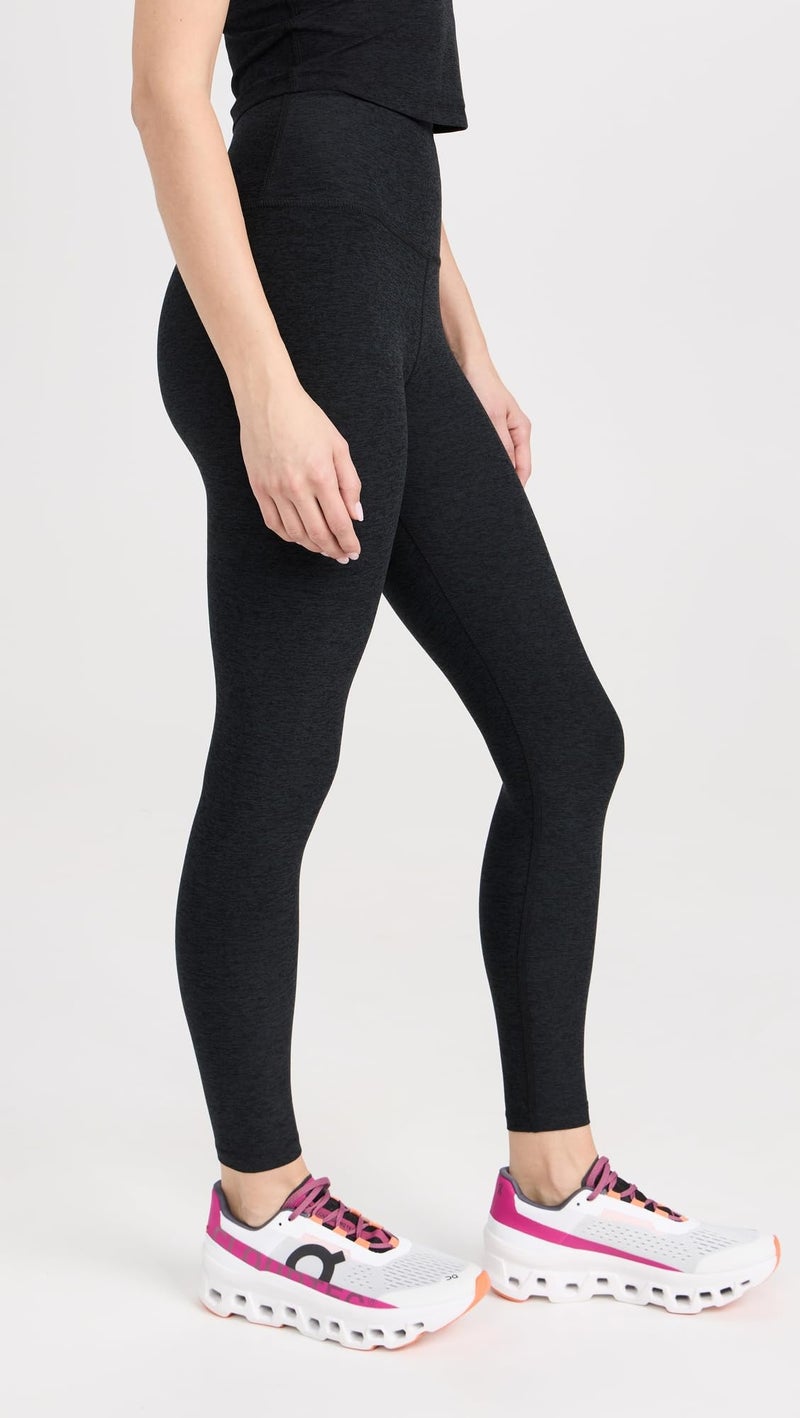 Beyond Yoga Women's Spacedye Caught in The Midi Leggings, Darkest Night, Black, XL - Image 4