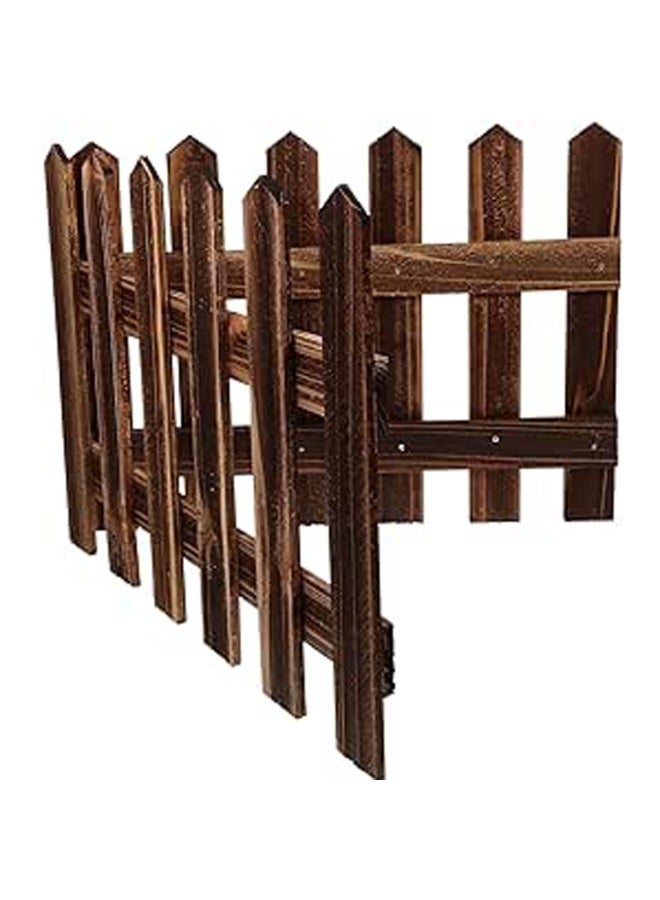 LINGWEI Wooden Garden Fence Border 160x50x.5cm Brown Decorative Outdoor Panels Natural Wood Barrier - Image 1