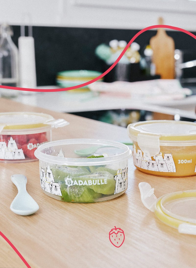 Badabulle MaxiBox 3 x 300ml Airtight Clothing Storage Container for Baby Porridge - Image 5