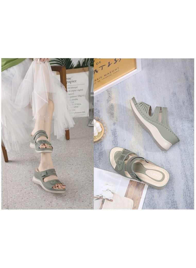 NIBEMINENT Women Platform Slippers Fashion Retro Casual Beach Shoes Female Sandals  Comfort - Image 2