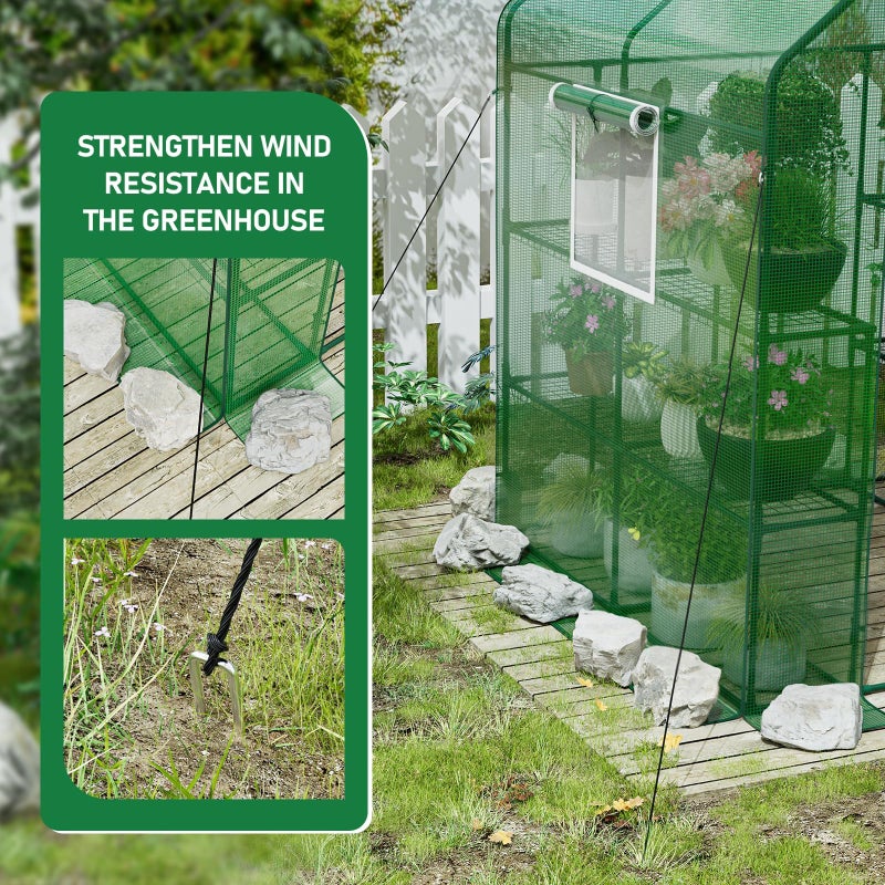 SPECILITE 56Ã—56Ã—78Inch Walk-in Greenhouse, Heavy Duty Small Plant House with Thicken PE Cover and Steel Frame, for Garden, Outdoors, Indoors, Green - Image 3
