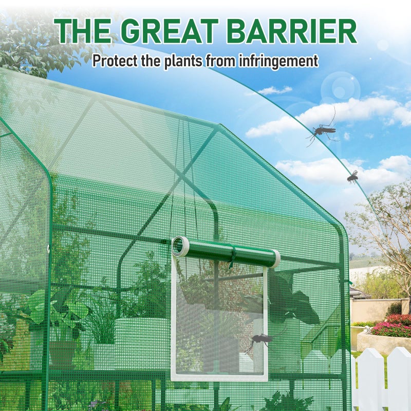 SPECILITE 56Ã—56Ã—78Inch Walk-in Greenhouse, Heavy Duty Small Plant House with Thicken PE Cover and Steel Frame, for Garden, Outdoors, Indoors, Green - Image 5
