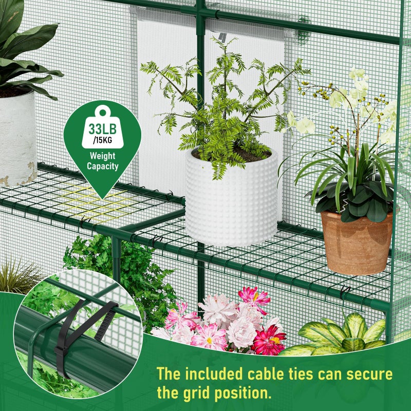 SPECILITE 56Ã—56Ã—78Inch Walk-in Greenhouse, Heavy Duty Small Plant House with Thicken PE Cover and Steel Frame, for Garden, Outdoors, Indoors, Green - Image 4