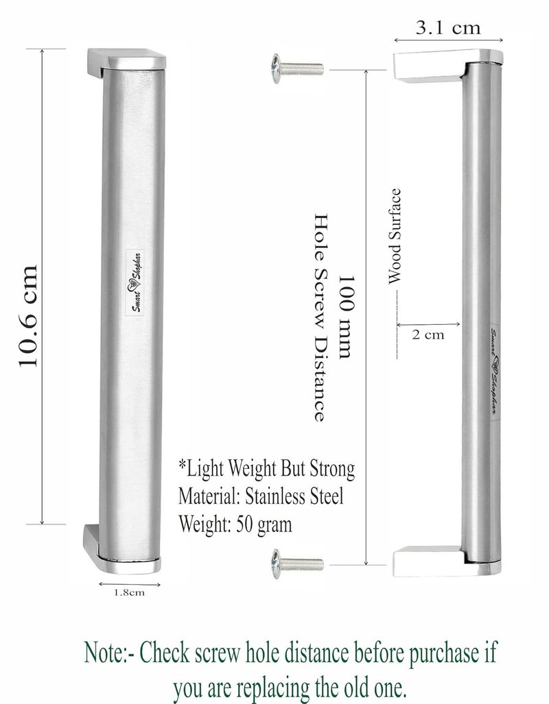SMART SHOPHAR SMART SHOPHAR Stainless Steel Galaxy Cabinet Handle 4 Inches Silver Pack of 2 Light and Strong Furniture Pulls for All Types Wooden Furniture Doors Cabinets Cupboards Drawers 1 Year Warranty  - Image 5