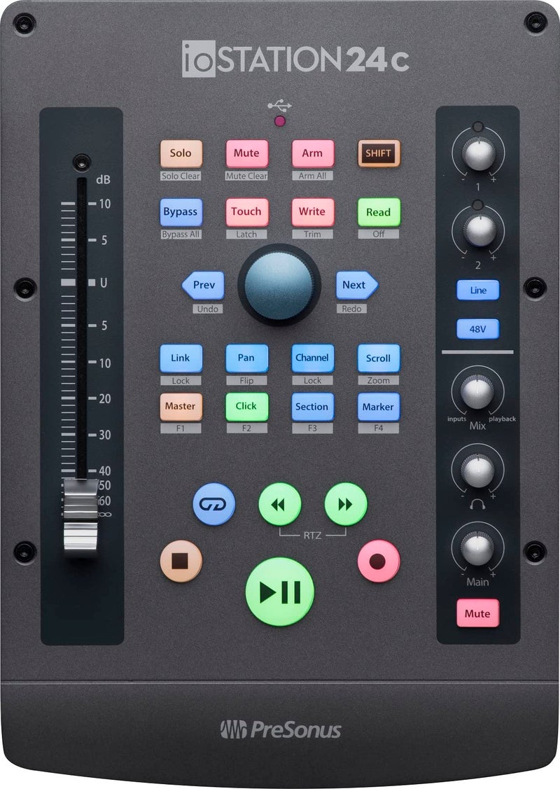 PreSonus ioStation 24c 2x2, 192 kHz, USB Audio Interface and Production Controller with Studio One Artist and Ableton Live Lite DAW Recording Software - Image 1