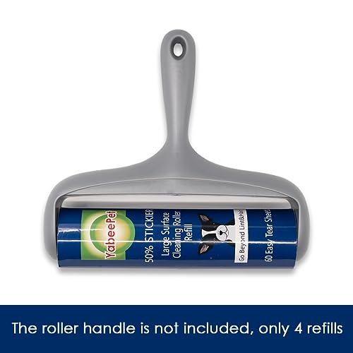 YabeePet 8 inch Large Surface Roller Refill for Scotch-Brite 50% Stickier Lint Roller, Works Great On Pet Hair (60 Sheets per Roll, 4 Pack) - Image 4