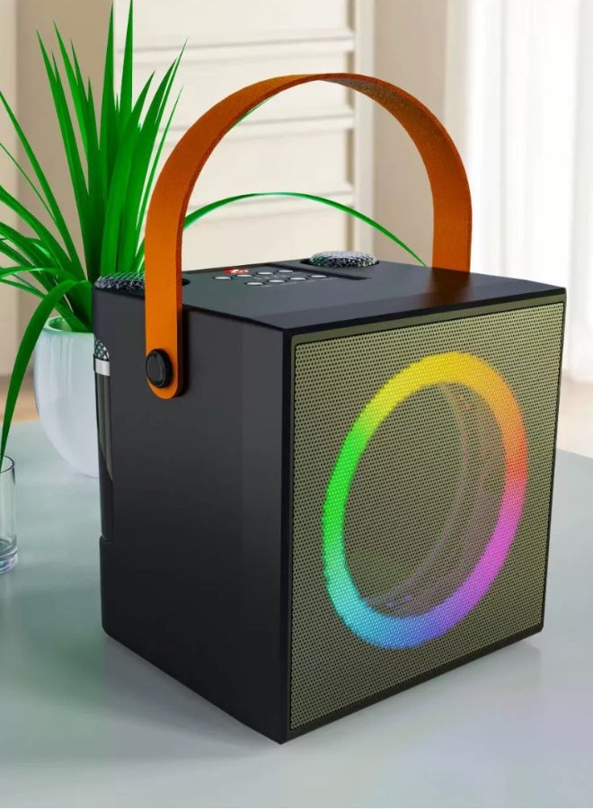 Mini Karaoke Machine Set, Bluetooth speaker with mic,  2 Wireless Microphones, Singing Machine Karaoke System for Kids Adult - Image 2