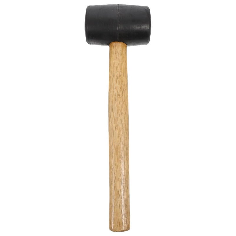 Black Rubber Mallet Double Faced Wood Handle Non Slip Tile Flooring Installation Tool - Image 2