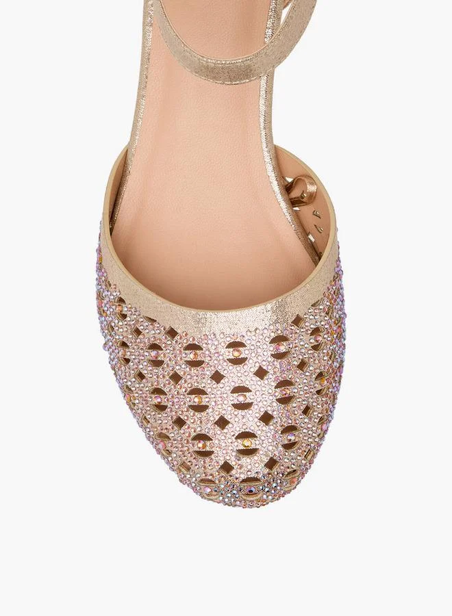 Celeste Gold Girls Embellished Block Heel Sandals for Women | Best Price UAE
