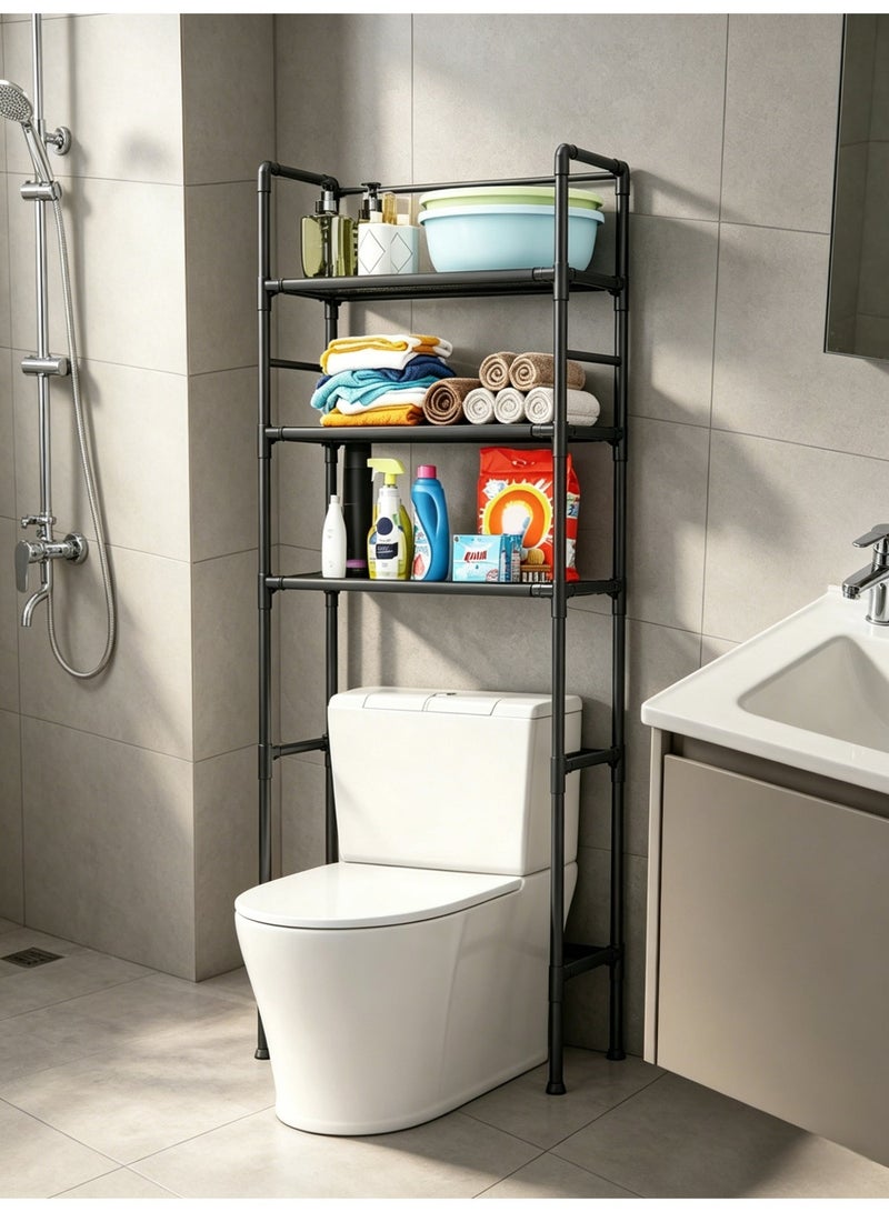 3-Tier Toilet Storage Rack , Multipurpose Bathroom Storage Shelf ,High Capacity,Space Saver, Freestanding Storage Shelf , Suitable for Bathroom, Laundry, Restroom - Image 1
