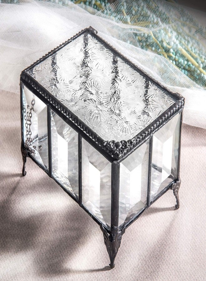 J Devlin Glass Art Decorative Glass Keepsake Box for Jewelry Trinkets and Special Gifts J Devlin Box 762 - Image 1