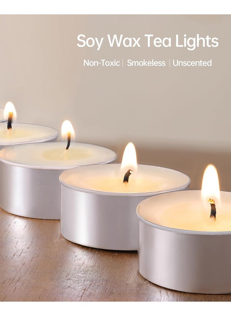 Rymel Candles 100pcs Wax Tea Light Candles  (4+ Hour Burn Time)  – Unscented & Long-Lasting - Image 5