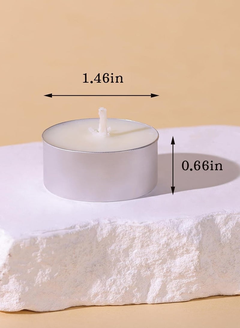 Rymel Candles 100pcs Wax Tea Light Candles  (4+ Hour Burn Time)  – Unscented & Long-Lasting - Image 3