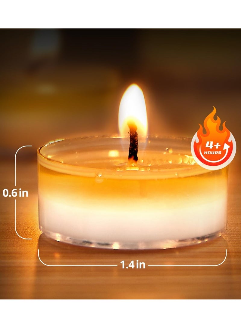 Rymel Candles 100pcs Wax Tea Light Candles  (4+ Hour Burn Time)  – Unscented & Long-Lasting - Image 2