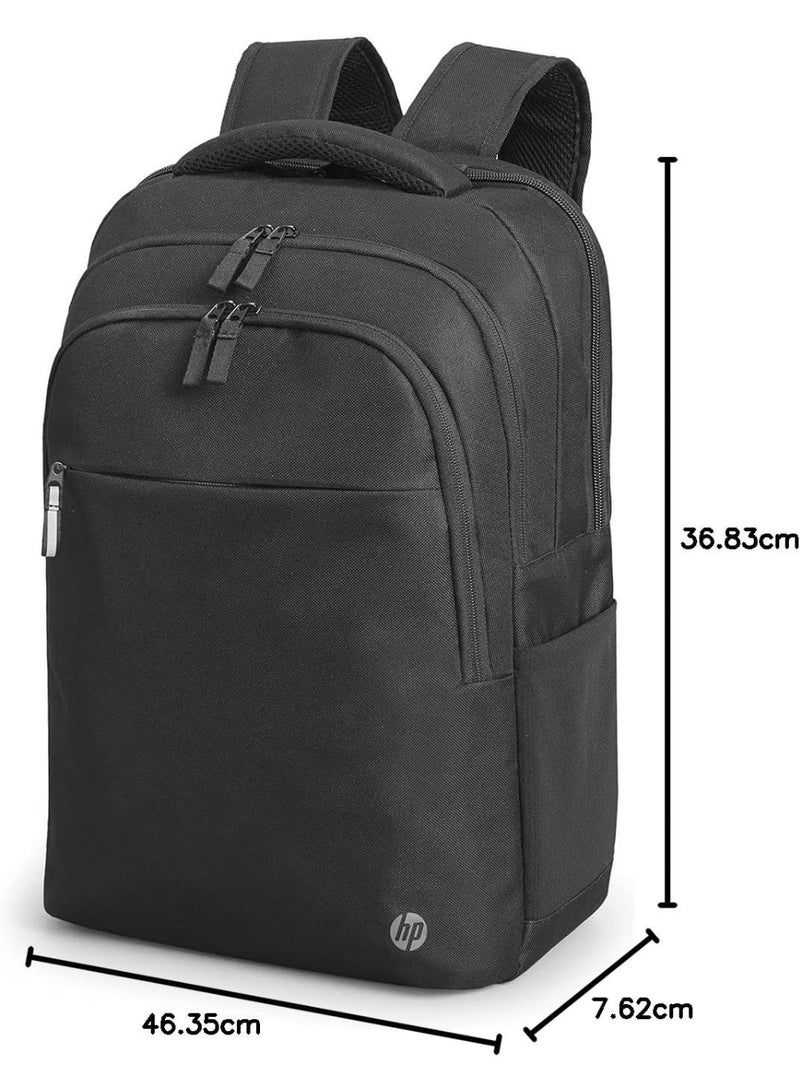 HP Renew Business 17.3-Inch Laptop Backpack 3E2U5UT – Water-Resistant Travel Backpack with Multi-Compartment Storage, Anti-Theft Design, Padded Shoulder Straps, Business & Office Backpack for Laptop, Notebook & Accessories, Black - Image 2