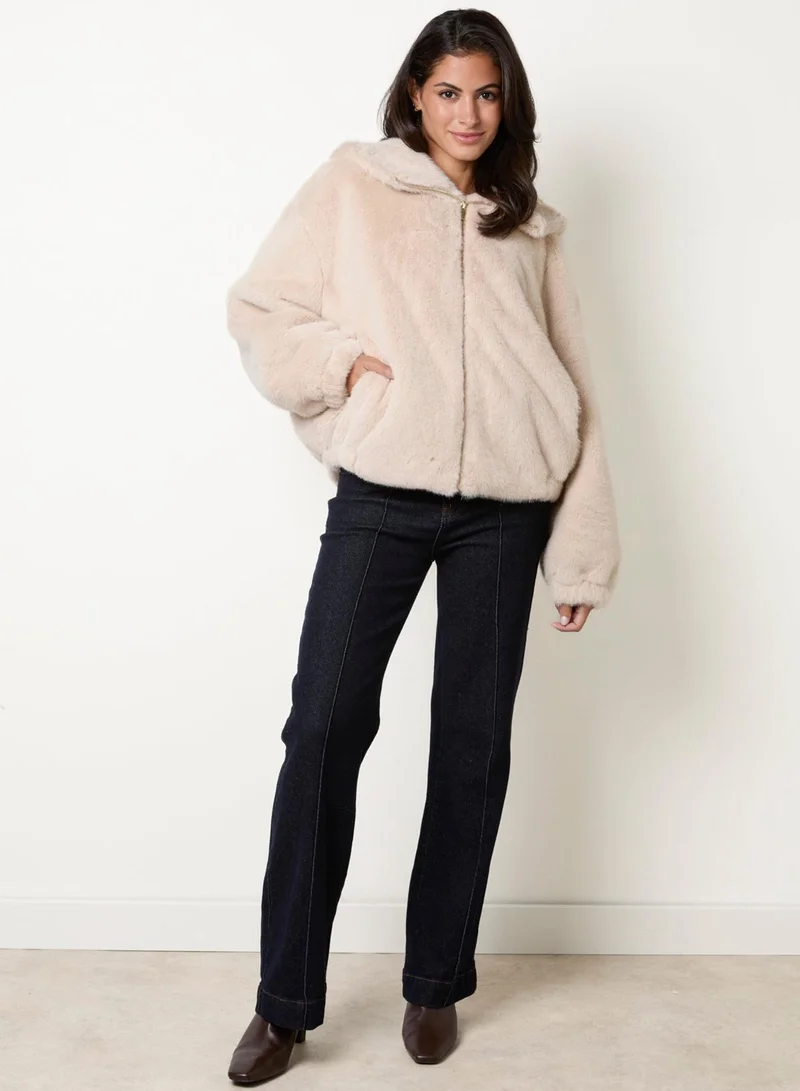 Hooded Faux Fur Coat