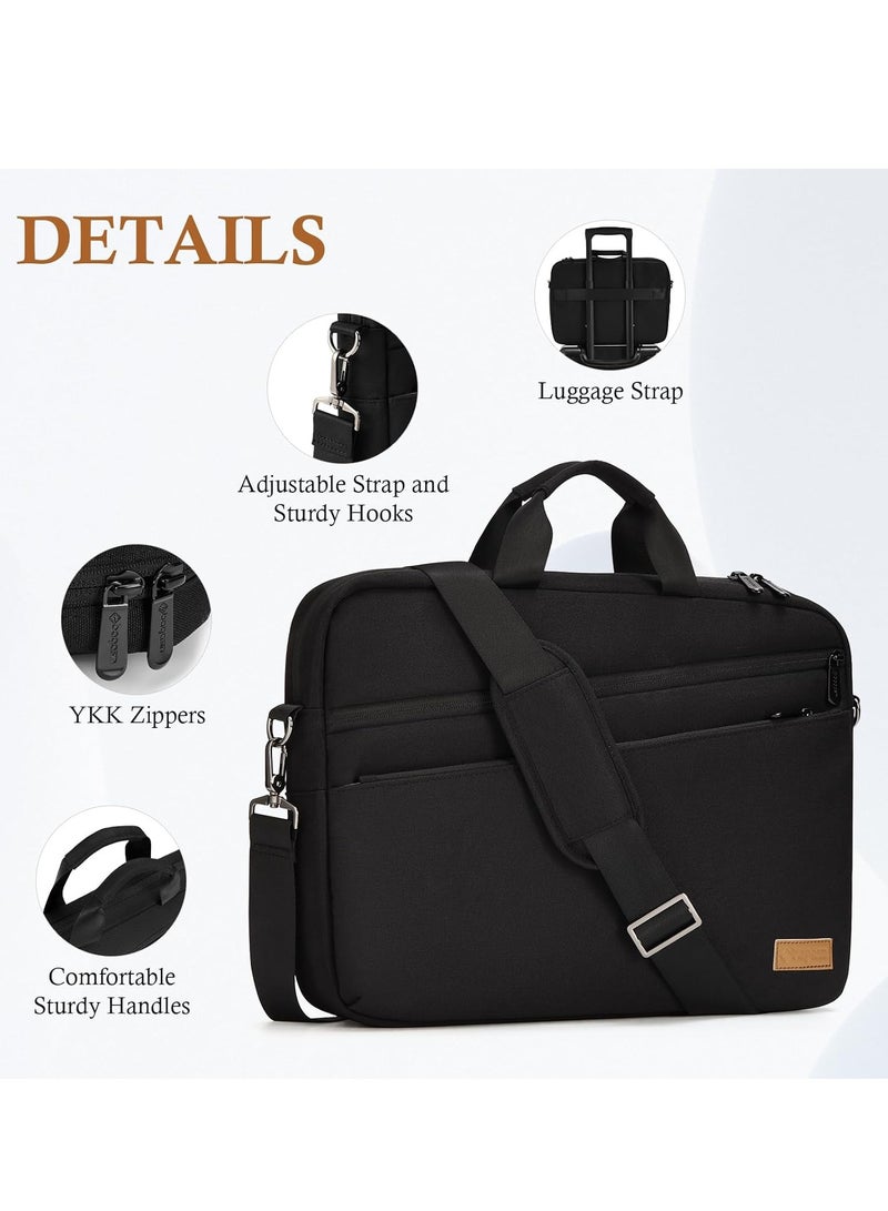 KASTWAVE Laptop Bag, Laptop Briefcase, Business Notebook Bag, Fits up to 15 15.6 16 Inch Laptop, Expandable Waterproof Shoulder Bag, Carry Bag, Notebook Bag, PC Computer Bag, Black - Image 5