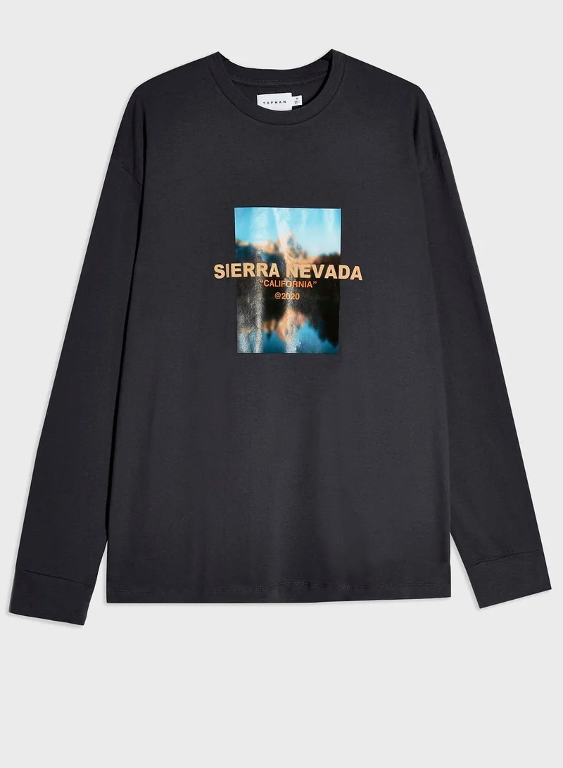 TOPMAN Sierra Nevada Crew Neck T-Shirt