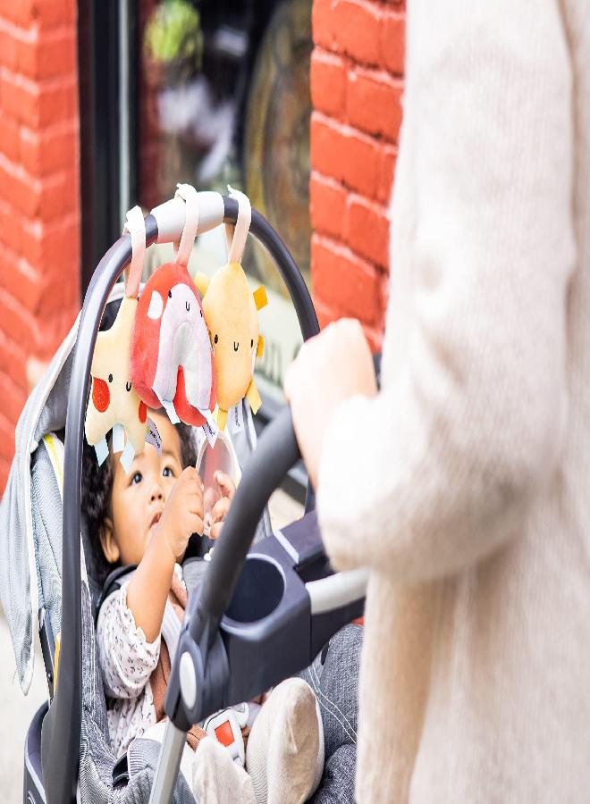 Pearhead Star, Sun and Rainbow Stroller Toys, Plush Baby Travel Car Seat Toy Set, Baby Hanging Toys, Gender-Neutral Baby Travel Accessories, Set of 3 - Image 4