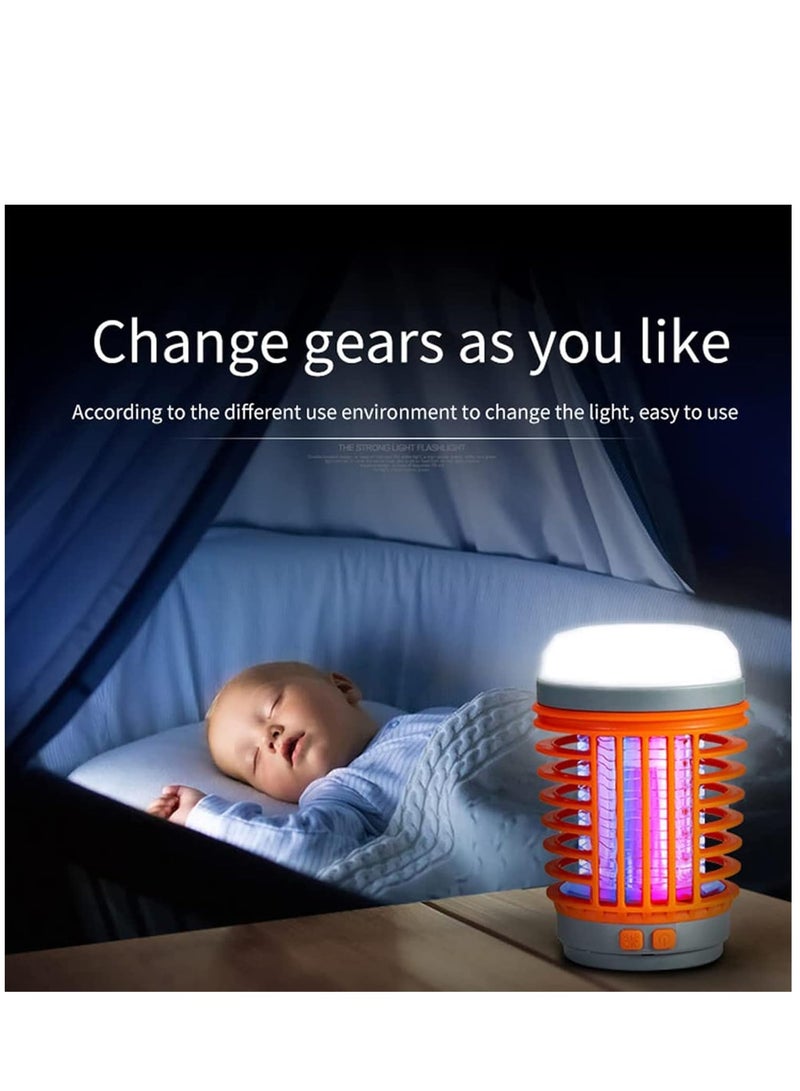 SYOSI 2024New Mosquito Zapper Solar Bug Zapper Light Bulb 3 in 1 Mosquitoes Zapper USB Rechargeable Camping Light IPX6 Waterproof Portable Zap Tek Bug Zapper Outdoor  Indoor 2 Pack - Image 3
