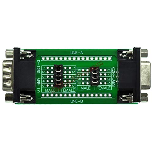 Electronics-Salon CZH-Labs D'sub DB9 Diagnostic Test Breakout Board, DSUB DB9 Connector Male to Female. - Image 1