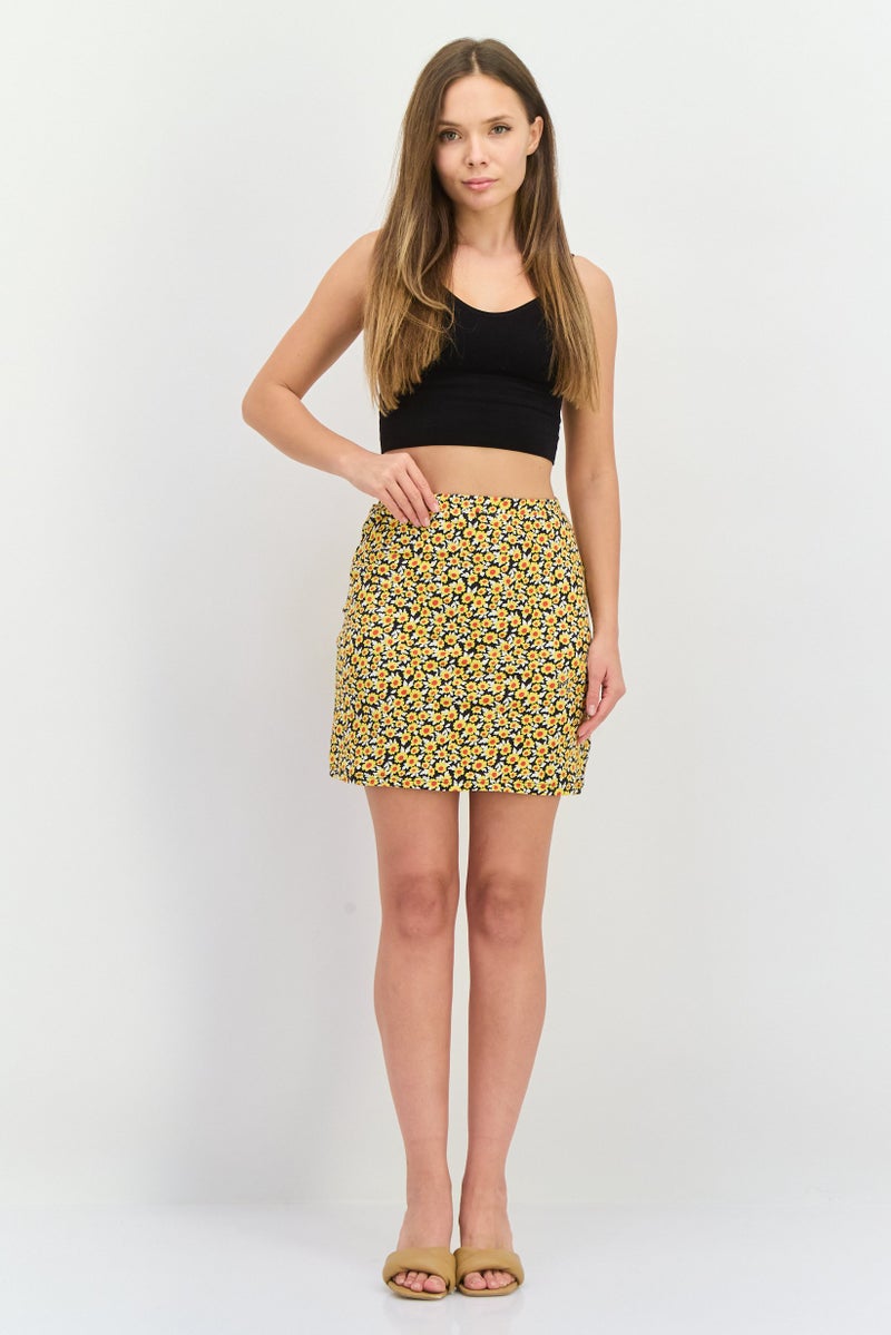 GLAMOROUS Women Floral Print Mini Skirt, Multicolor - Image 4