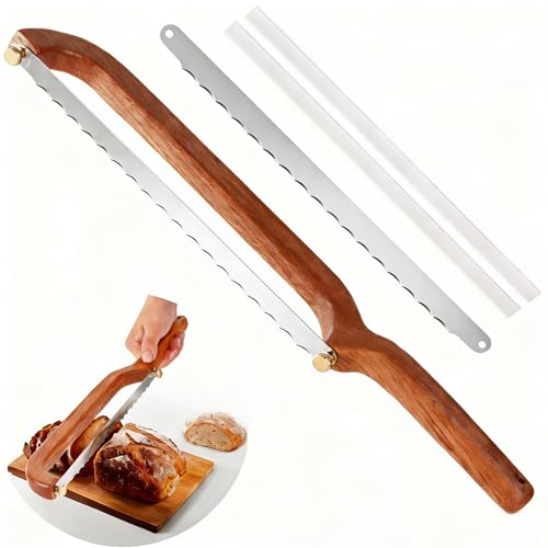 Uprichya Bread Knife for Homemade Bread Sourdough, Serrated Bread Slicer & Bread Bow Knife with Ergonomic Grip for Easy, Clean & Even Slicing - Image 1
