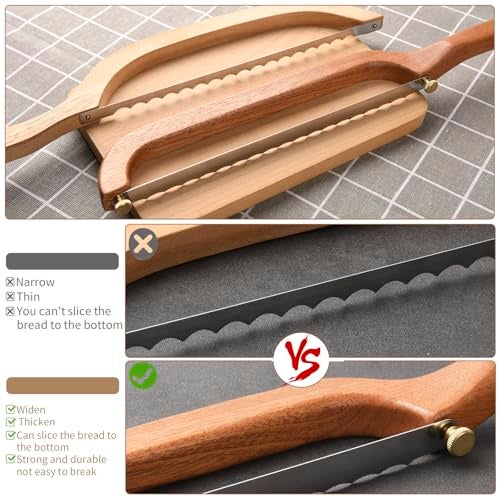 Uprichya Bread Knife for Homemade Bread Sourdough, Serrated Bread Slicer & Bread Bow Knife with Ergonomic Grip for Easy, Clean & Even Slicing - Image 5