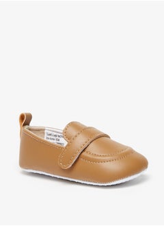 Boys'S Solid Loafer Booties With Hook And Loop Closure