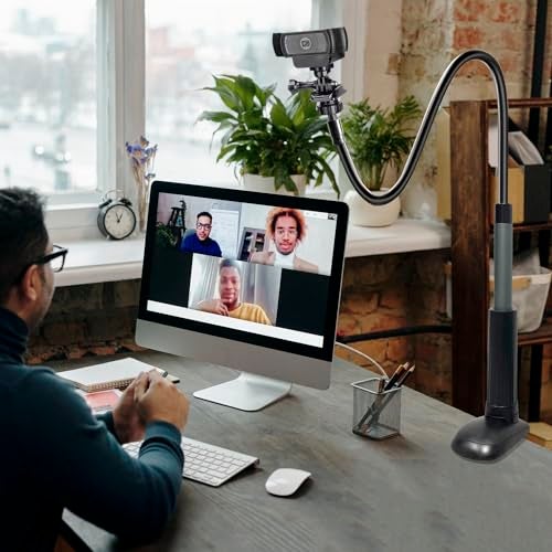 JCWINY 30 Inch Webcam Stand Camera Mount, Upgraded Thick Base Flexible Gooseneck Camera Stand Desk Webcam Mount Clamp for Logitech Webcams C930e C930 C920 C922x C922 Brio 4K C925e C615, Gopro Hero 8 7 6 5 4 - Image 5