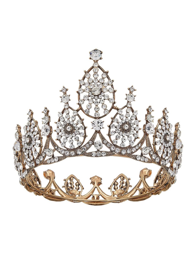 AW BRIDAL - AW BRIDAL Crown for Women Queen Tiaras and Crowns for Women Full Quinceanera Crown Headband for Halloween Costume Party Prom Wedding Quinceanera Birthday Christmas Bronze - Image 1