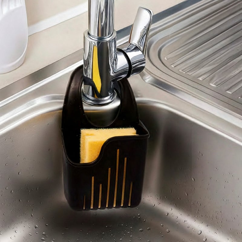 Herevin Polypropylene Sponge Holder  Black/White (Assorted) | Kitchen Sink Sponge Organizer | Drainage Holder for Dishwashing & Cleaning Accessories - Image 4