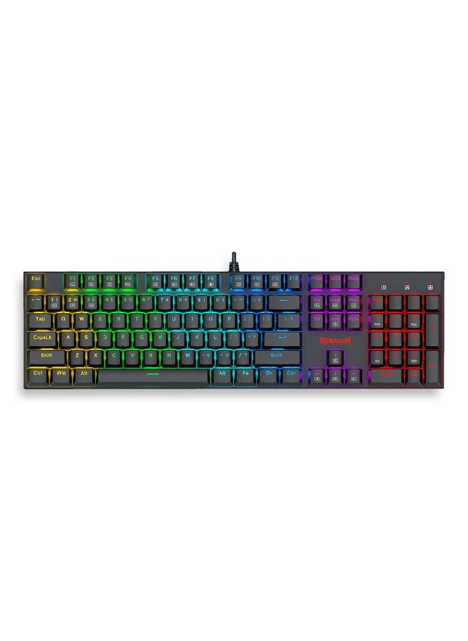 REDRAGON - Wired Gaming Keyboard K565E RUDRA Elite Edition, Full Rainbow key with high-precision machinery manufacture , Built-in Swappable Mechanical Keyboard and Dedicated Arrow Keys, for Use on PC, Laptop, Home, and Office - Red Switch - Image 1