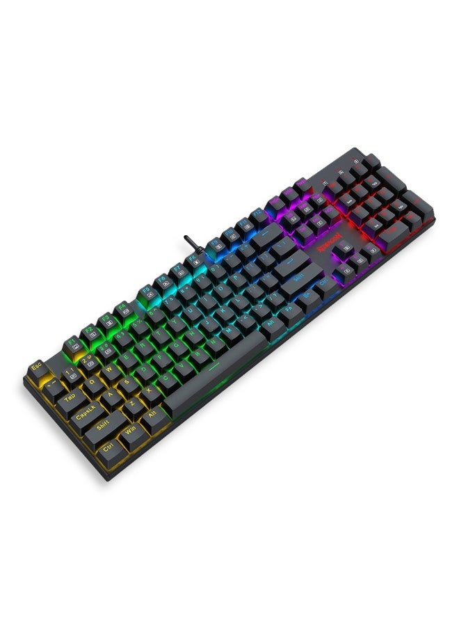 REDRAGON - Wired Gaming Keyboard K565E RUDRA Elite Edition, Full Rainbow key with high-precision machinery manufacture , Built-in Swappable Mechanical Keyboard and Dedicated Arrow Keys, for Use on PC, Laptop, Home, and Office - Red Switch - Image 1