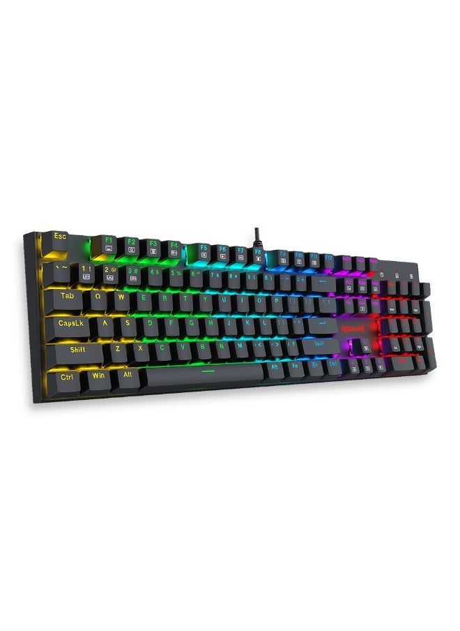 REDRAGON - Wired Gaming Keyboard K565E RUDRA Elite Edition, Full Rainbow key with high-precision machinery manufacture , Built-in Swappable Mechanical Keyboard and Dedicated Arrow Keys, for Use on PC, Laptop, Home, and Office - Red Switch - Image 1