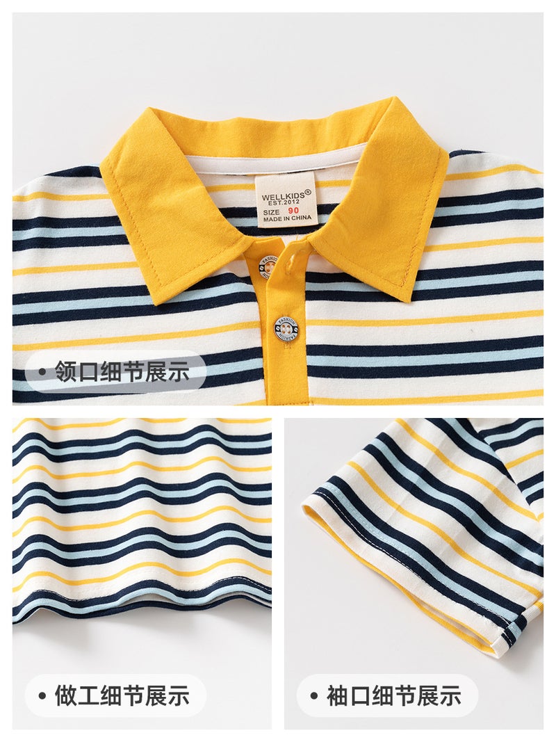 Boys' Short-Sleeve T-Shirt 2026 Style Children'S Short-Sleeve Polo Shirt Baby Striped Top Trendy - Image 5