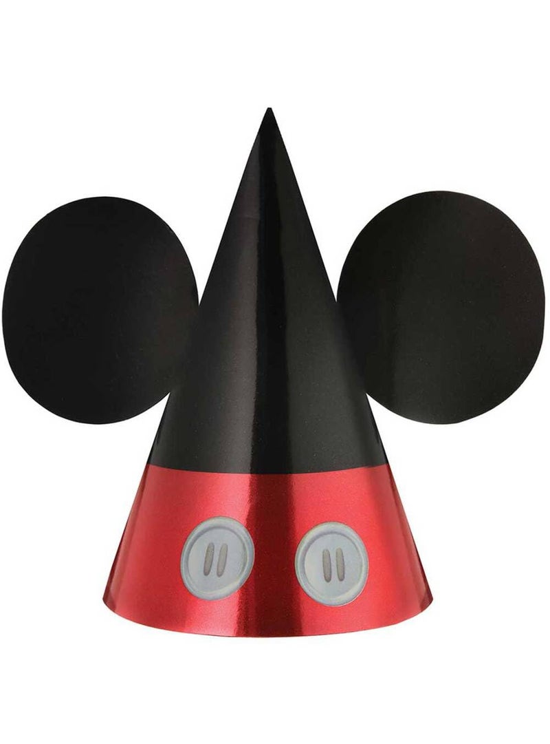Amscan Mickey Mouse Party Cone Hat | 7 1/4" W x 6 1/2" | 8 Pcs